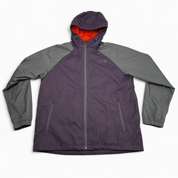 The North Face Jacket Mens Large Purple Gray Hooded Colorblock Full Zip A7N8 - Picture 1 of 14